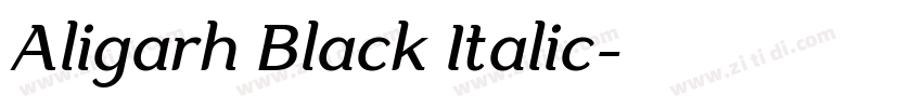Aligarh Black Italic字体转换